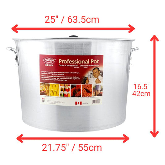 Stock Pots with Lid 106 Q/ 100L, Made in Canada