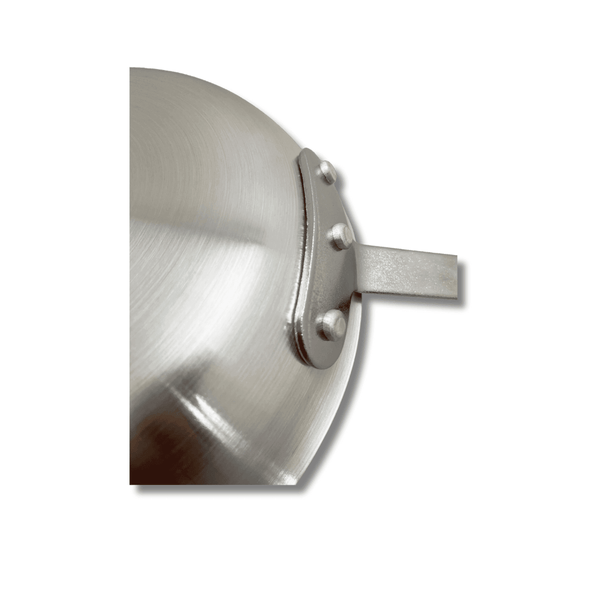 ALUMINUM FRY PAN - NATURAL - BACK OF HANDLE VIEW - Crown Cookware