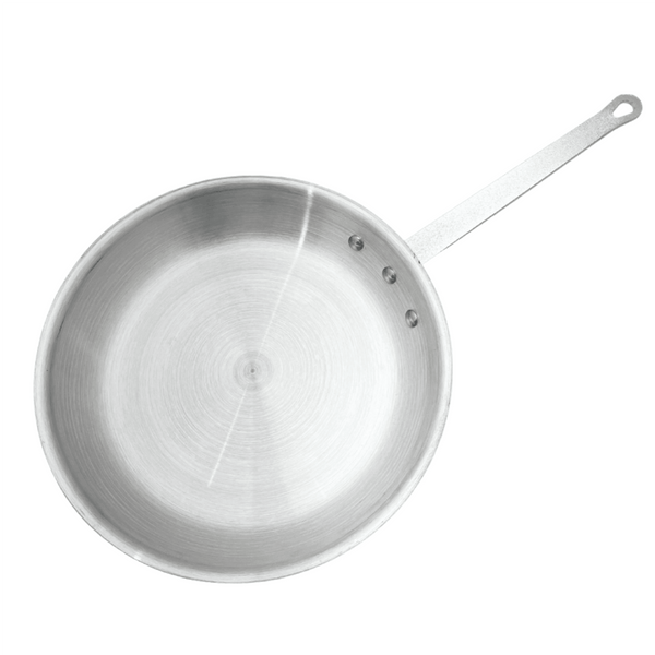 ALUMINUM FRY PAN - NATURAL - TOP VIEW - Crown Cookware