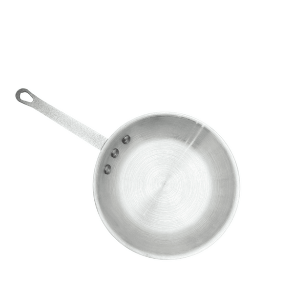 ALUMINUM FRY PAN - NATURAL - TOP VIEW - Crown Cookware