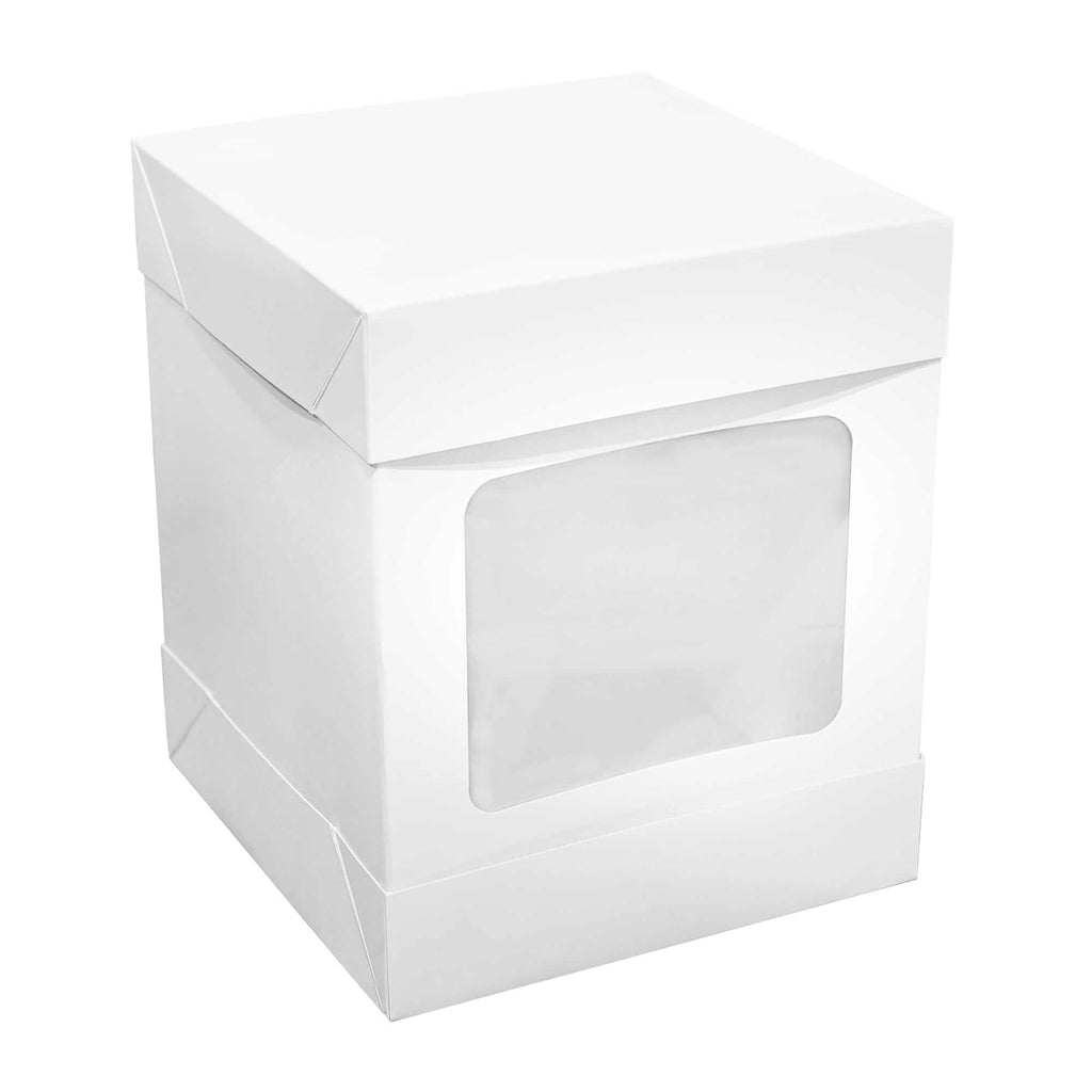 BOX FOR CAKE - WHITE WINDOW 1 PC - Box for cake with Window, White