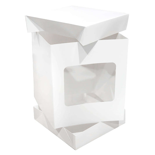 BOX FOR CAKE - WHITE WINDOW 1 PC - Box for Cake with Window, 8", 10", 12" 