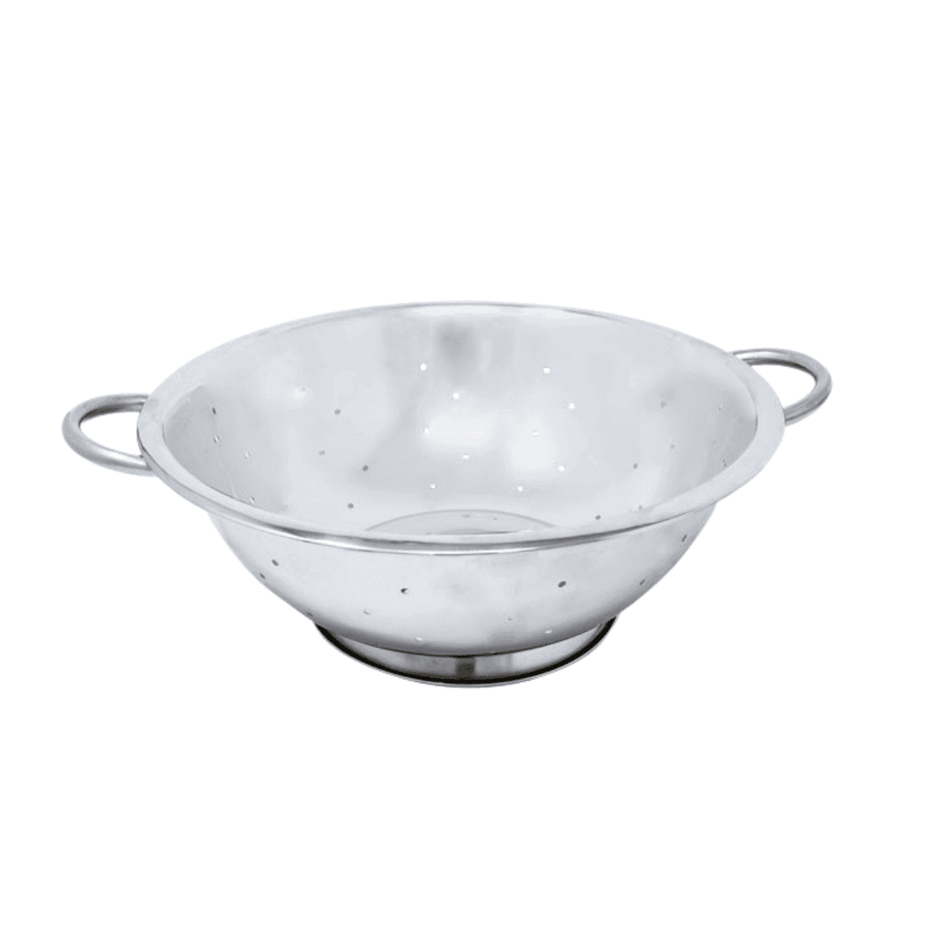 COLANDERS STAINLESS STEEL, Stainless steel colander with two handles, perfect for draining pasta and rinsing fruits/vegetables - Crown Cookware