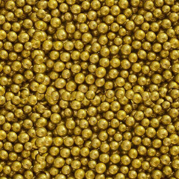 DRAGEE GOLD SMALL 4MM 100G - Gold Balls, Dragee Sprinkles, Metalic, Lustrous, McCall's 