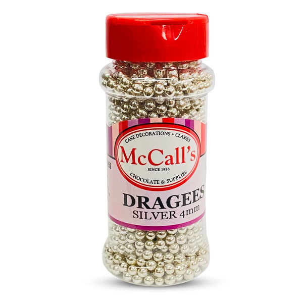 DRAGEE SILVER SMALL 4 MM 100G - Tiny Silver Balls, Christmas, Sprinkles, Celebration, High-Quality, McCall's