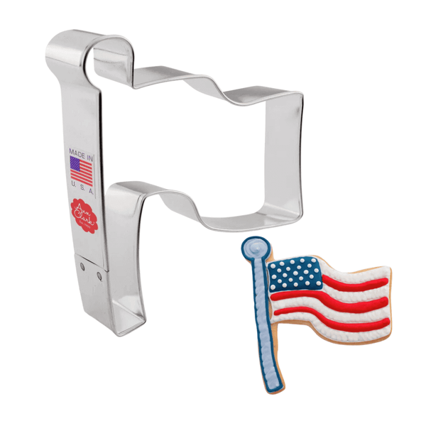 EXCLUSIVE COOKIE CUTTERS, Food-Safe American Steel, Flag 4 3/8