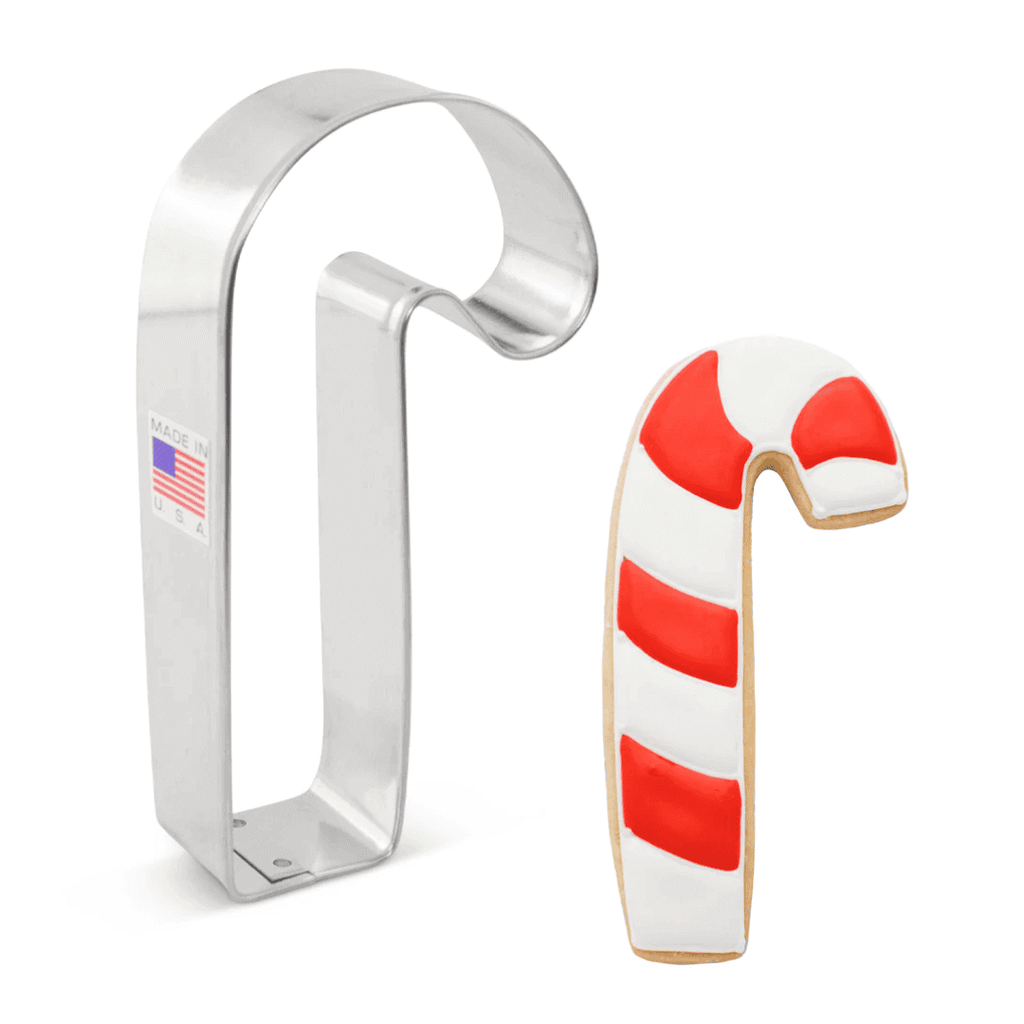 EXCLUSIVE COOKIE CUTTERS, Food-Safe American Steel, Candy Cane 3.5" - Crown Cookware