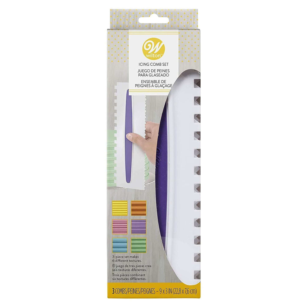 ICING COMB DOUBLE SIDED 3 PIECE SET - Frosting Comb Set, Dual-Sided, Durable, Precise, Decorating Tool