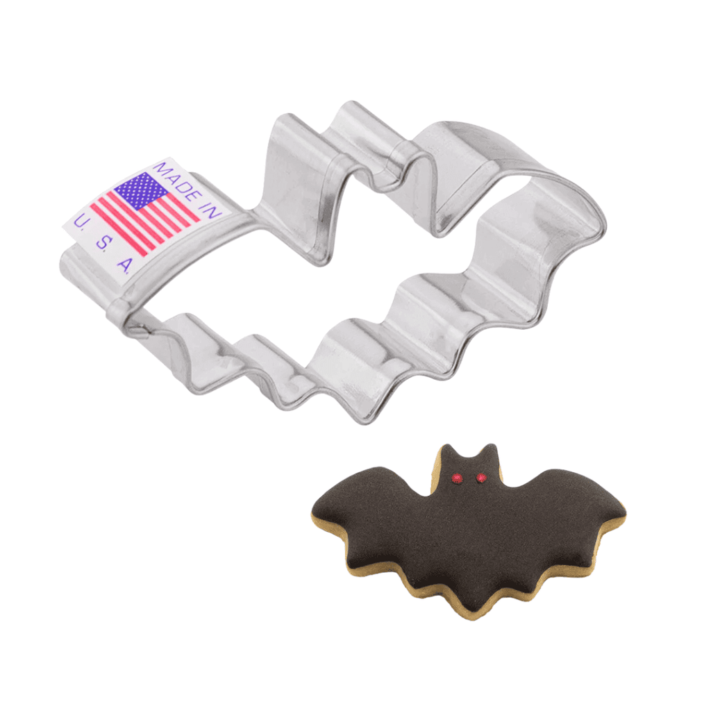 Mini Bat-Shaped Cookie Cutter, Food-Safe American Steel, 1 1/2" x 2 3/4" - Crown Cookware