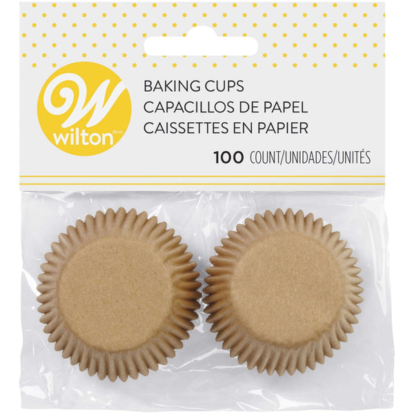 MUFFIN & CUPCAKE LINERS - Baking Cups, Beige, 100-Count, Oven-Safe, Mini