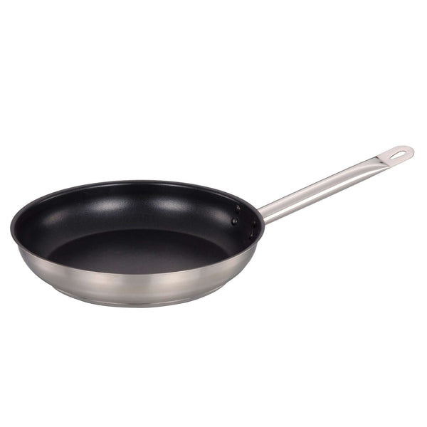 NON - STICK STAINLESS - STEEL FRY PANS WITH COATING - SIDE VIEW - Crown Cookware