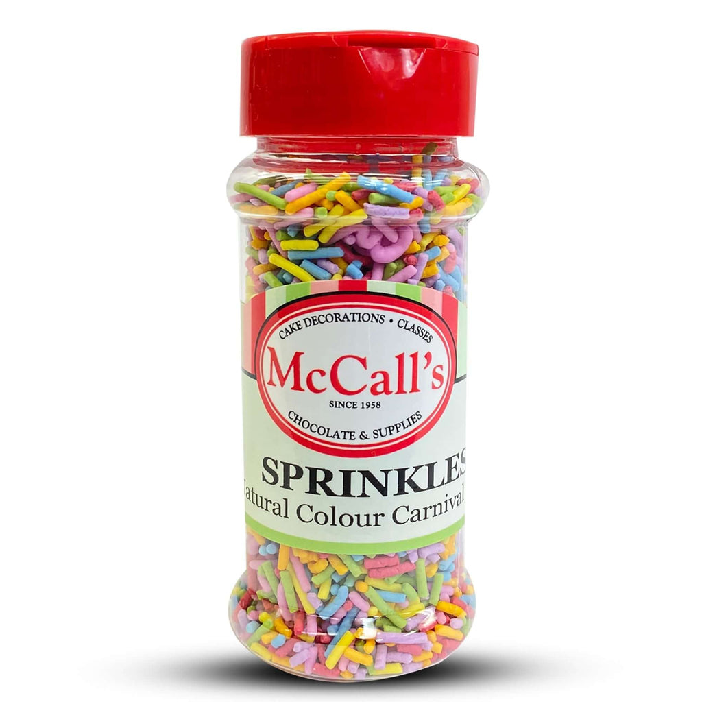 SPRINKLES NATURAL COLOR CARNIVAL 85G - Sprinkles, Multi-Colour, Vibrant, Baking, Crunchy, McCall's, Jimmies 