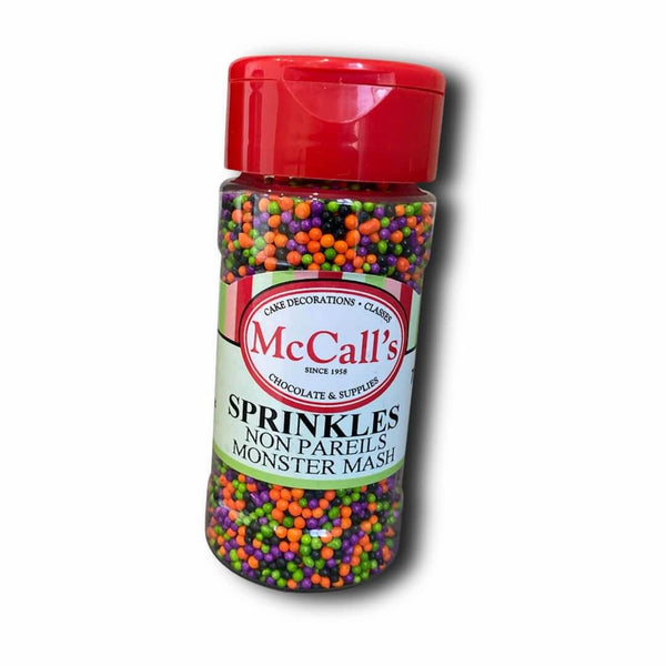 Monster Mash Mix Nonpareil Sprinkles, 90g – Vibrant Halloween Sprinkles in Orange, Black, Purple, and Lime Green - Crown Cookware