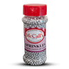 SPRINKLES NON PAREIL SATIN SILVER 3MM 100G - Tiny Silver Ball Sprinkles, Small, Vibrant, High-Quality, Edible, McCall's