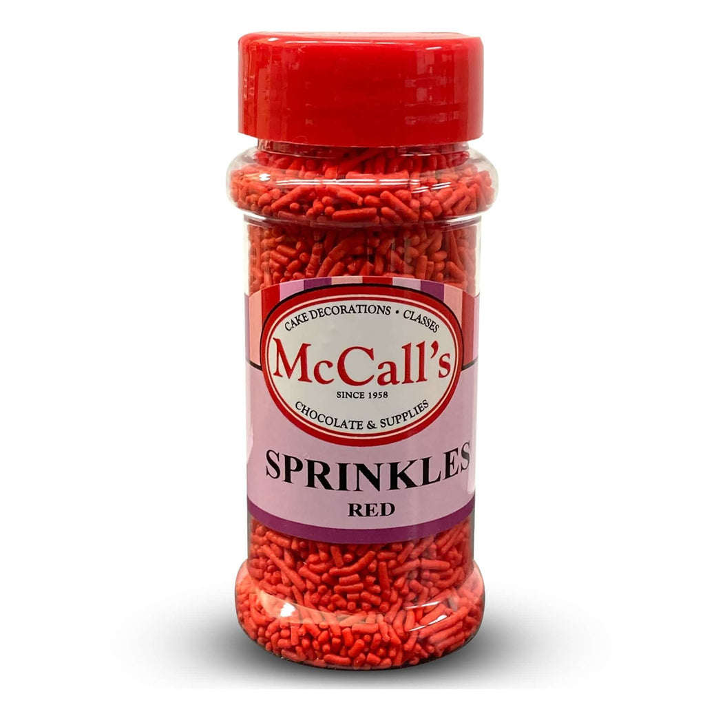 SPRINKLES RED 80G - Sprinkles, Red, Vibrant, Baking, Crunchy, McCall's, Jimmies 