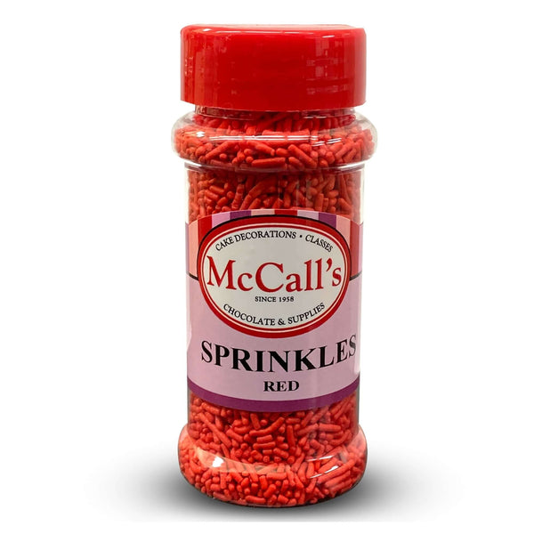 SPRINKLES RED 80G - Sprinkles, Red, Vibrant, Baking, Crunchy, McCall's, Jimmies 