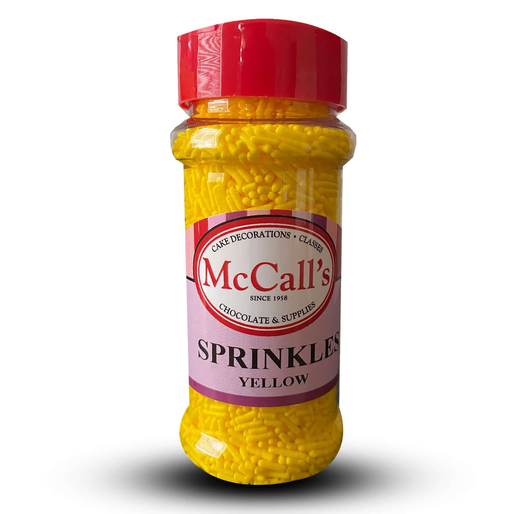 SPRINKLES YELLOW 80G - Sprinkles, Yellow, Vibrant, Baking, Crunchy, McCall's, Jimmies