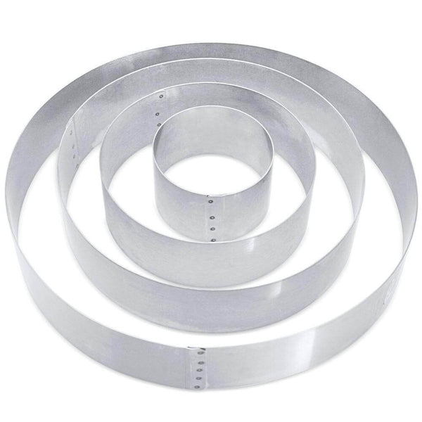 Stainless Steel Cake Rings in 2 to 2.75 inch heights for professional baking and cake molding, durable- Crown Cookware