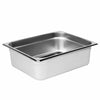 STAINLESS STEEL HALF SIZE HOTEL PANS/ANTI - JAM PANS- Base of product. 10-3/8 INCH X 12-3/4 INCH - Crown Cookware