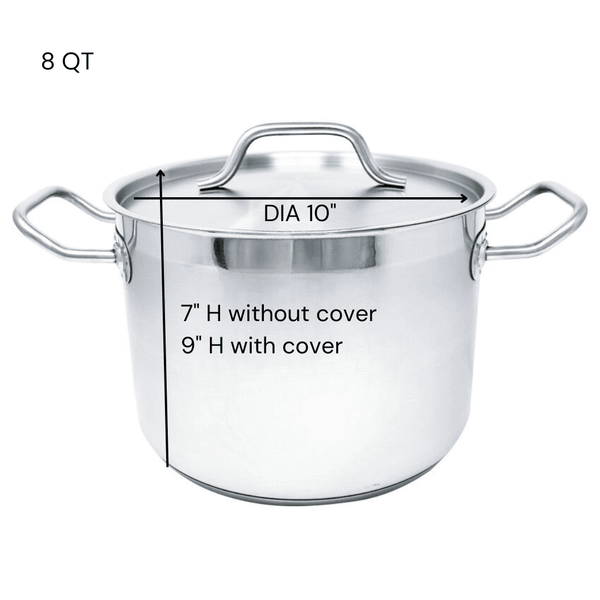 STAINLESS STEEL BRAIZER POTS, TWO SIDE HANDLES, SIDE VIEW WITH LID (9