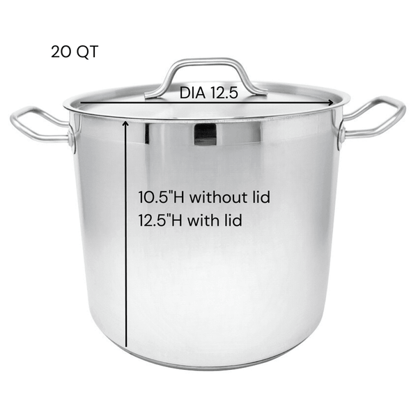  STAINLESS STEEL BRAIZER POTS, TWO SIDE HANDLES, SIDE VIEW WITH LID (12.5