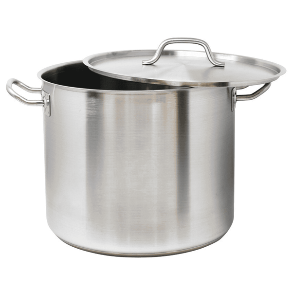  STAINLESS STEEL BRAIZER POTS, TWO SIDE HANDLES, SIDE VIEW WITH LID (14