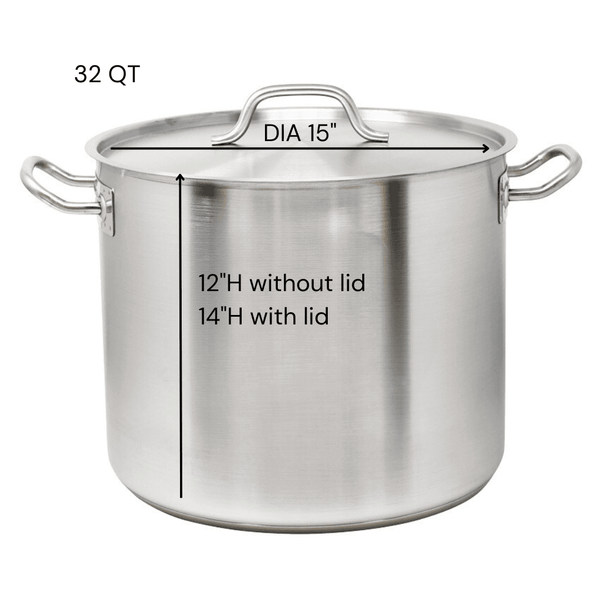  STAINLESS STEEL BRAIZER POTS, TWO SIDE HANDLES, SIDE VIEW WITH LID (14