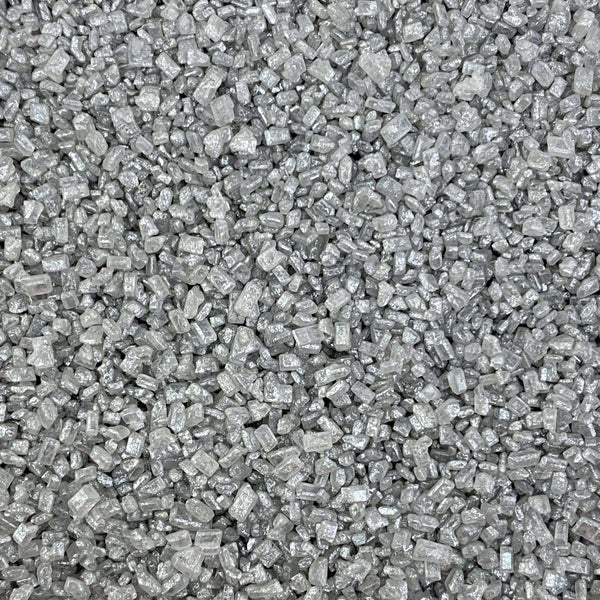 SUGAR COARSE SATIN SILVER 100G -Silver Sprinkles, Edible, Beautiful. Vibrant Sprinkles 