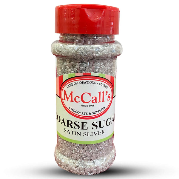 SUGAR COARSE SATIN SILVER 100G -Sprinkles, Silver, Satiny Finish, Shiny, High-Quality, McCall's 