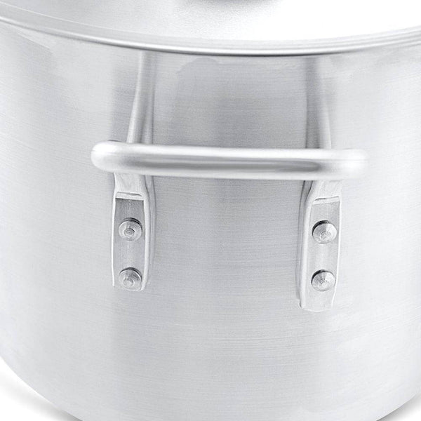 Low Stock Pot Braziers 148 Q / 140L - Durable stainless steel with a low profile, perfect for even cooking and large quantities - SIDEVIEW - Crown Cookware