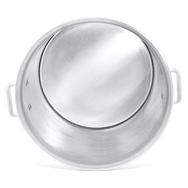 Low Stock Pot Braziers 148 Q / 140L - Durable stainless steel with a low profile, perfect for even cooking and large quantities - INSIDE VIEW - Crown Cookware