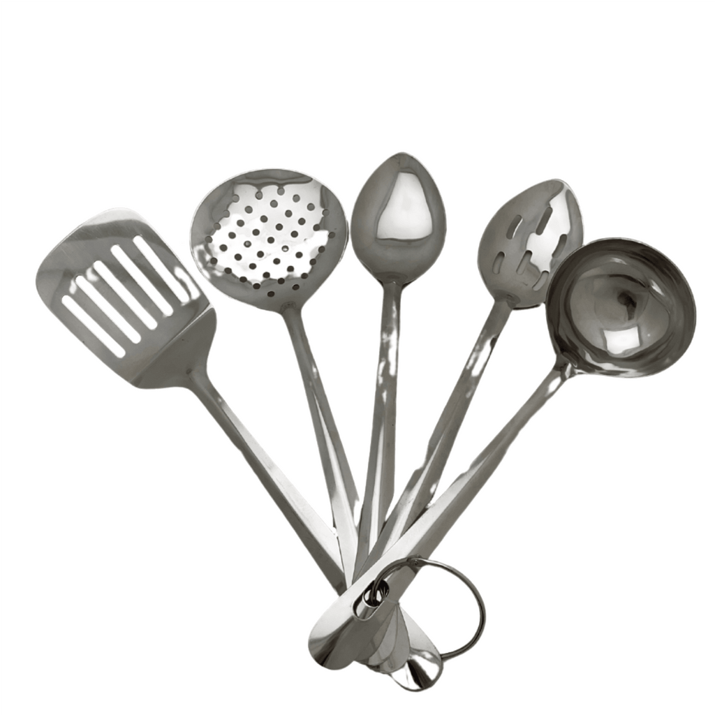 114-3000 STAINLESS STEEL 5 PC UTENSIL SET - Crown Cookware